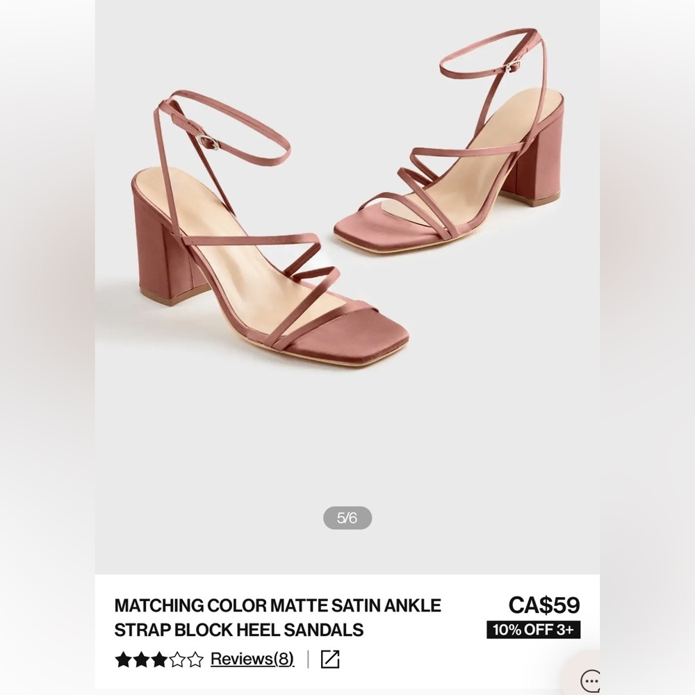 Matte Satin Ankle Strap Block Heel Sandals in Cedar Rose